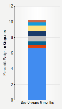 Weight chart for boys  6 months of age