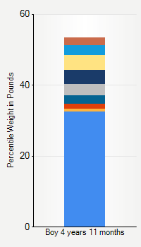 Weight chart for boys 4 years 11 months of age