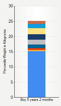 Weight chart for boys 5 years 2 months of age