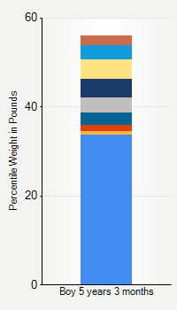 Weight chart for boys 5 years 3 months of age