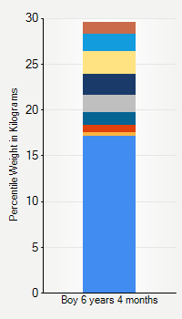 Weight chart for boys 6 years 4 months of age